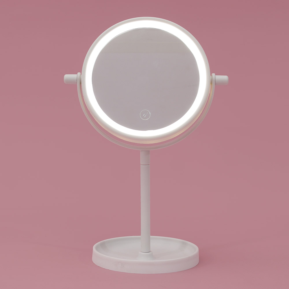 엘리 터치 LED 조명 거울 메이크업 원형 탁상거울 LED탁상거울 탁상용거울 화장거울