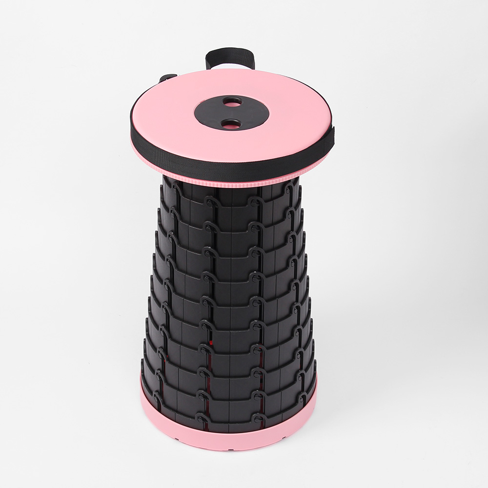 아코디언 접이식 휴대용 의자 핑크 보조의자 높이조절의자 자바라의자 휴대용의자 접이식의자
