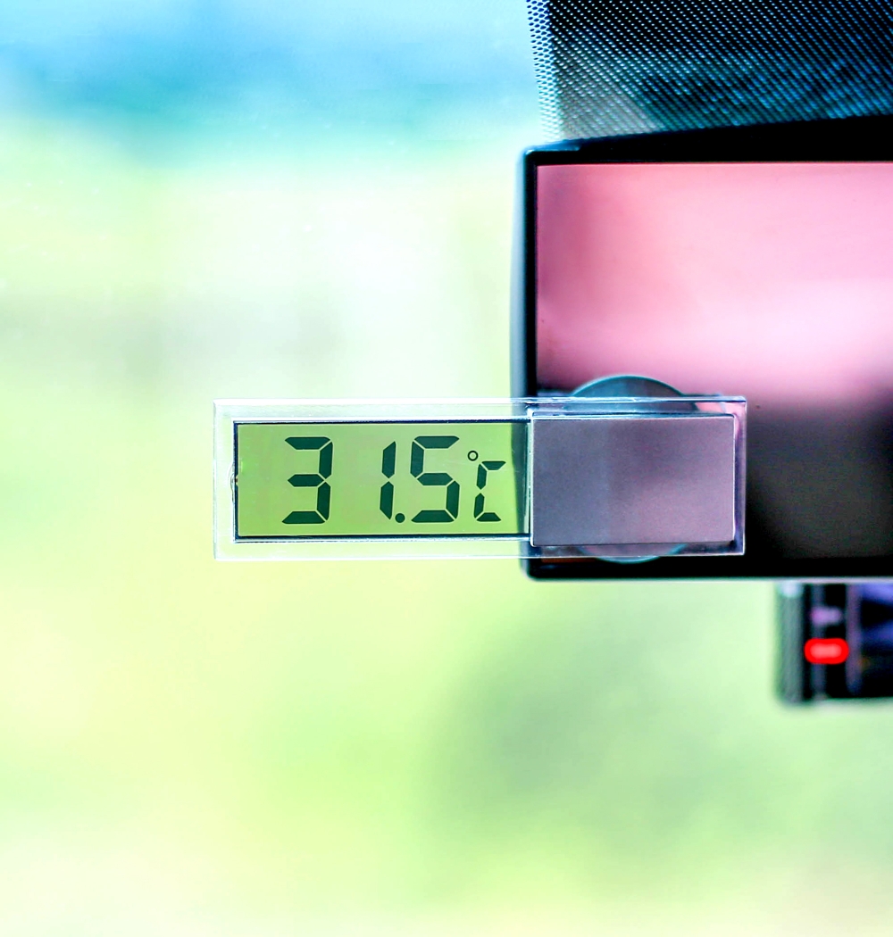 흡착식 디지털 온도계 간편장착 차량용온도계 온도계습도계 온습도시계 아날로그온습도계