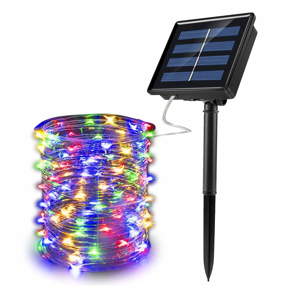 태양광 LED 300구 와이어 전구 32m 컬러믹스 조경등 태양광쏠라 태양광조명