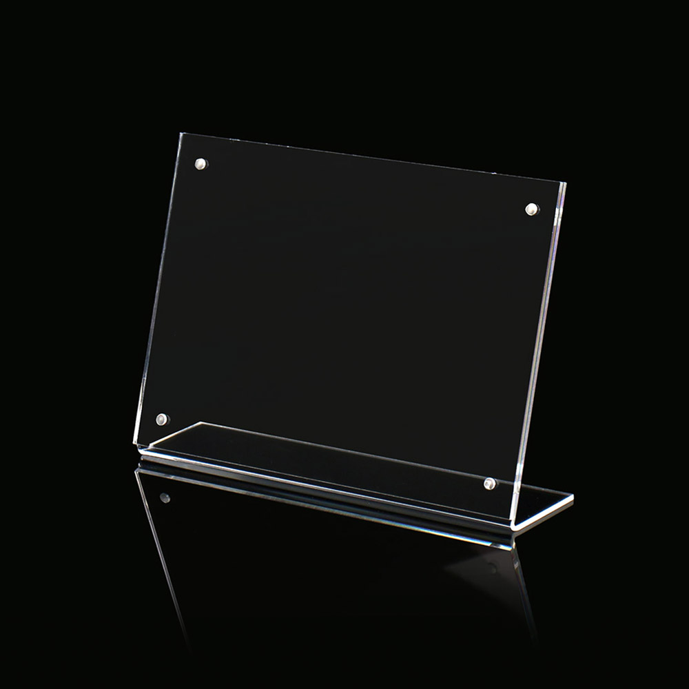 L자형 자석 아크릴 쇼케이스 17.8x12.8cm 메뉴꽂이 아크릴안내판 투명아크릴꽂이