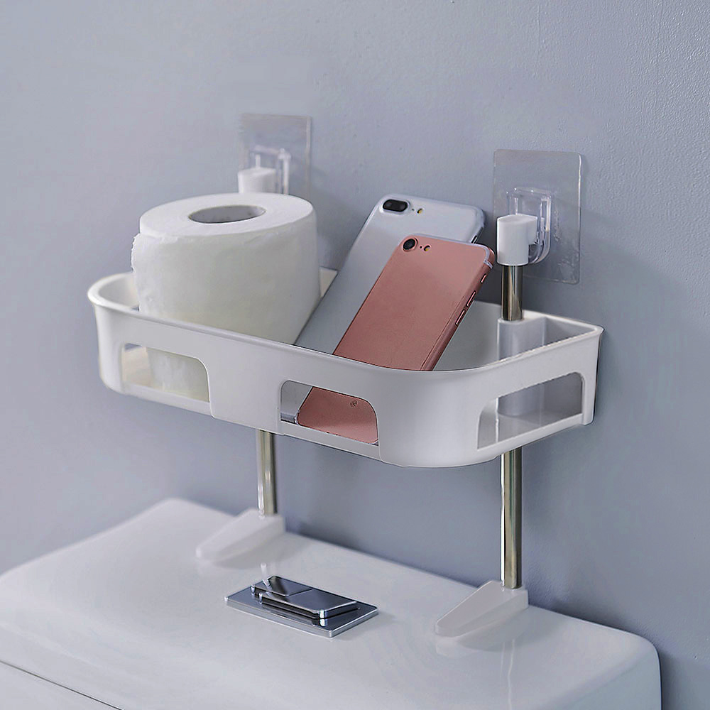 욕실정리 접착식 변기선반 물빠짐 화장실 욕실수납 접착식욕실선반 무타공욕실선반 물빠짐선반