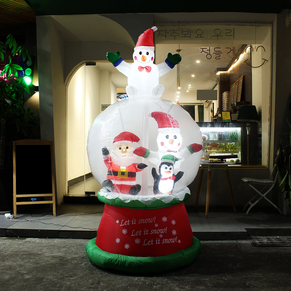LED 에어벌룬 대형 스노우볼 산타 크리스마스 전시 에어산타 에어눈사람 산타인형 산타조명
