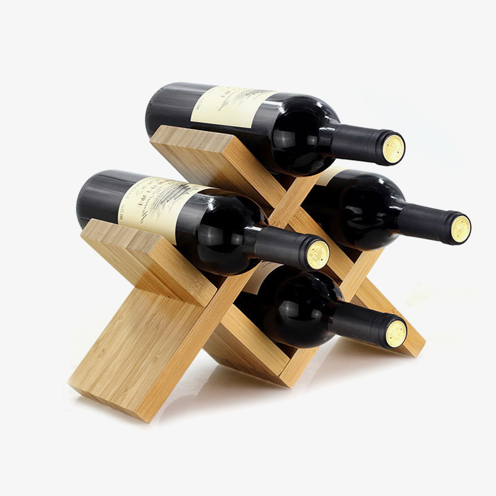 크로스 우드 와인랙 4구 DIY 와인거치대 와인렉 와인받침대 와인보관대 와인홀더