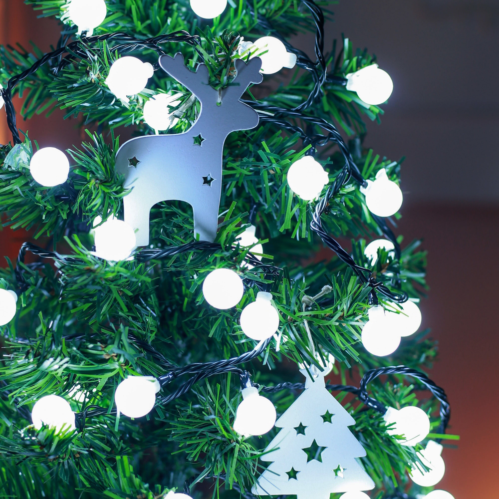 은하수 50구 녹색선 구슬 지니전구 백색 5M LED전구 크리스마스 트리전구 트리조명