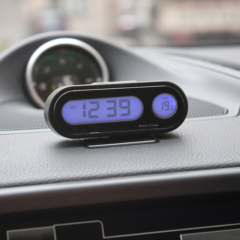 차량용 부착식 LED시계+온도계 대쉬보드 자동차시계 차량용온도계 자동차온도계 차량용온도측정