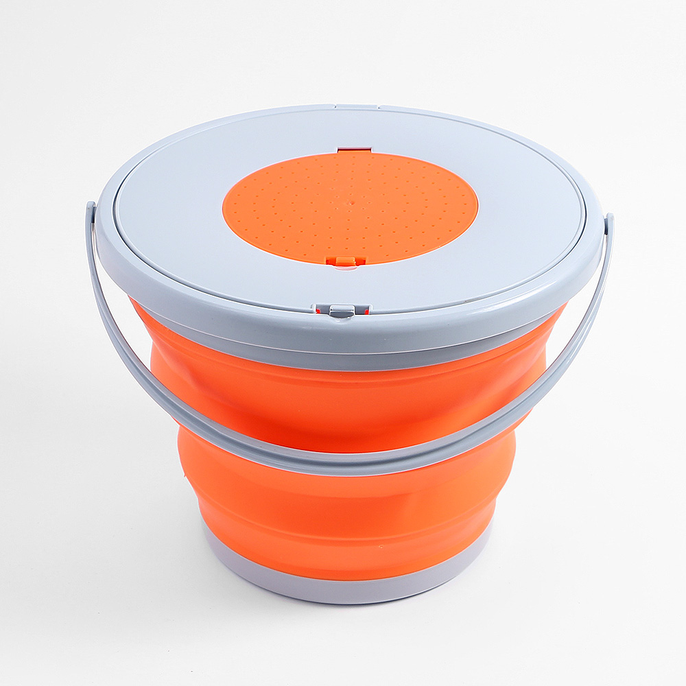 워터풀 접이식 버킷 10L 오렌지 낚시 세차물통 접이식물통 휴대용물통 다용도물통 폴딩물통
