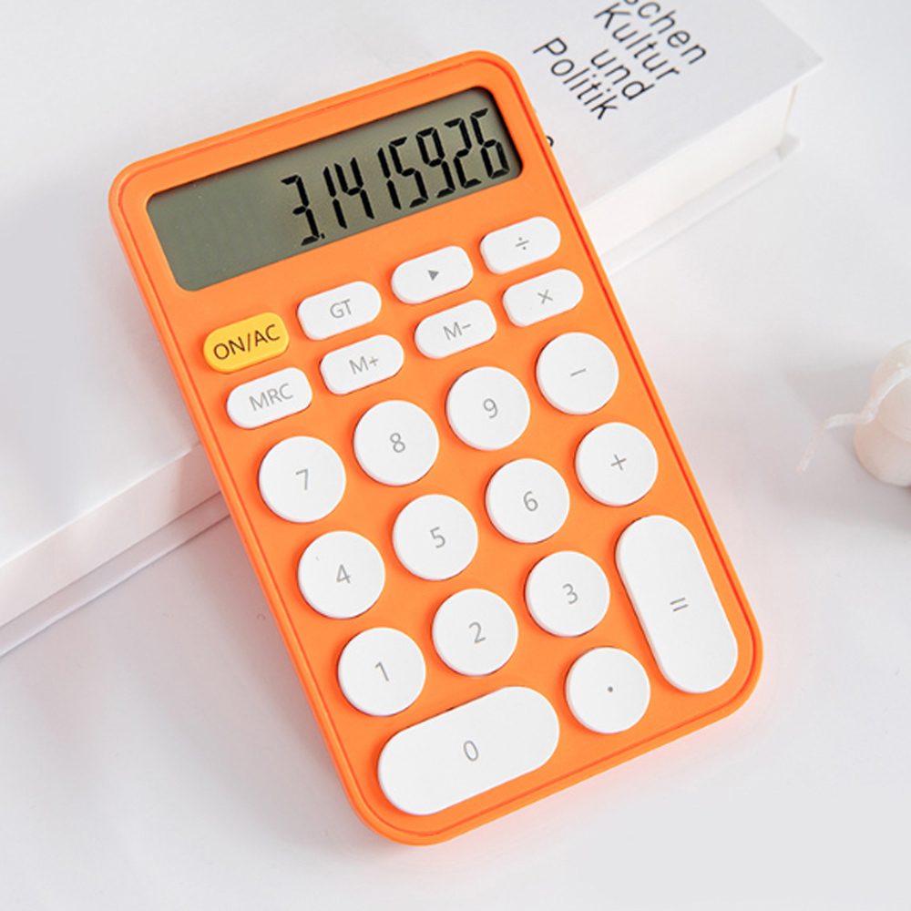 12자리 컬러팝 전자계산기 오렌지 사무실계산기 오피스계산기 사무용계산기 탁상용계산기