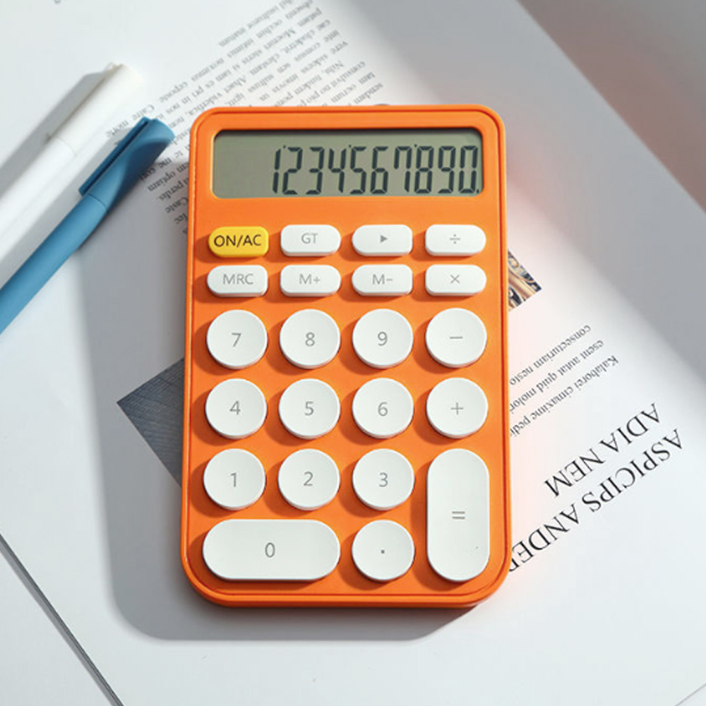 12자리 컬러팝 전자계산기 오렌지 사무실계산기 오피스계산기 사무용계산기 탁상용계산기