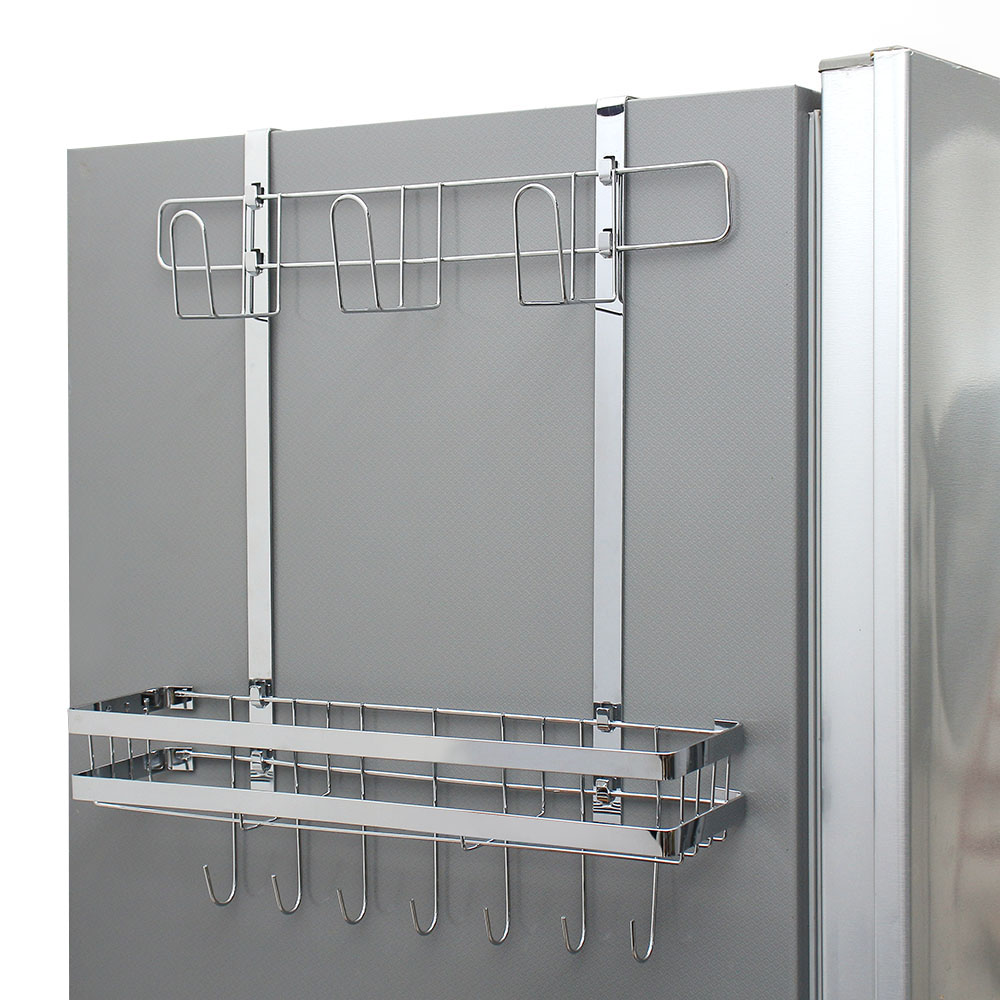 알뜰정리 2단 냉장고걸이 선반 실버 냉장고사이드랙 냉장고선반 냉장고수납선반 냉장고거치대