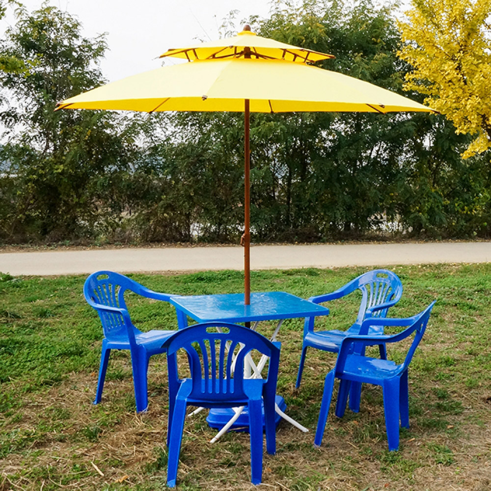 썬시티 2단 파라솔(230cm) (옐로) 비치 행사장 공원