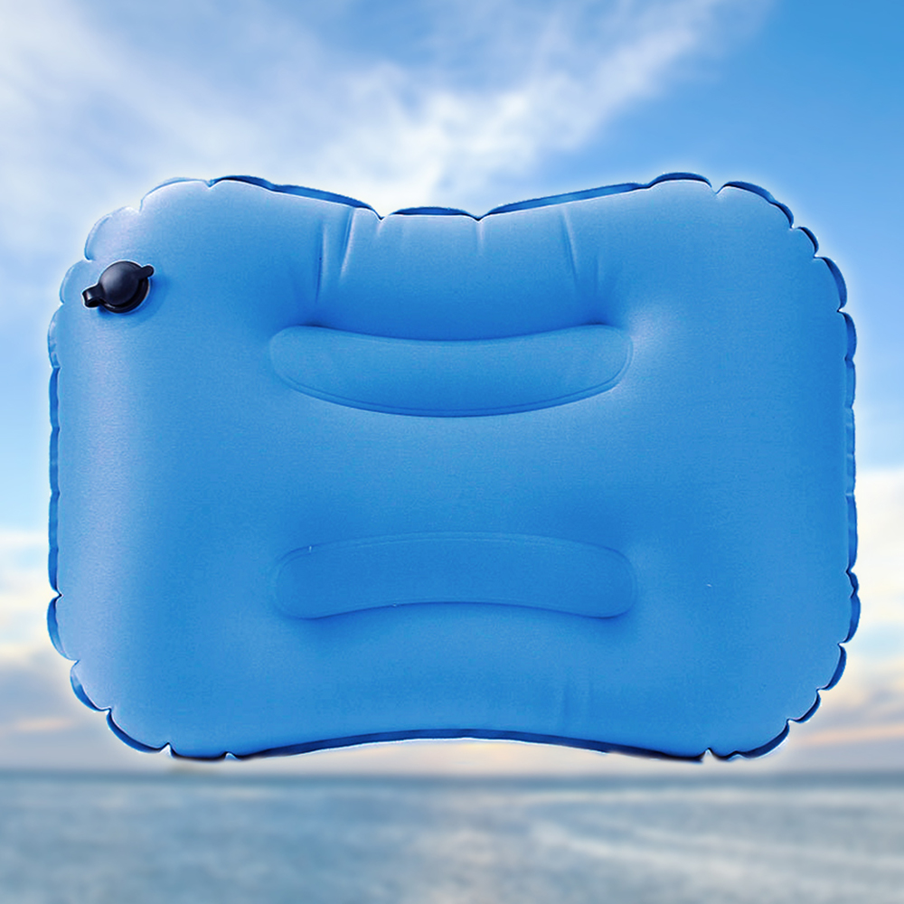 드림캠핑 에어 베개 휴대용 튜브 풍선 캠핑베개 블루 에어캠핑베개 에어배게 여행용베개