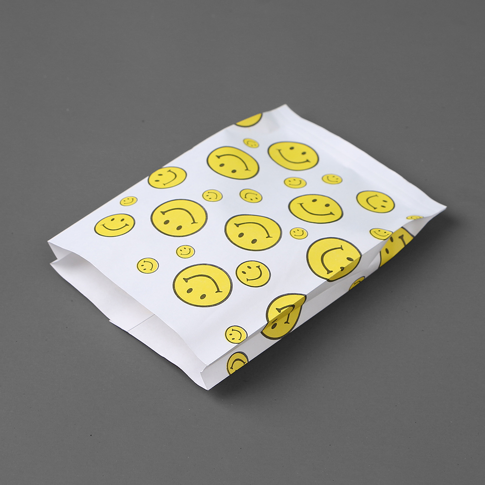 노란 스마일 페이퍼백 90p세트 M형 선물 종이봉투 종이백 포장봉투 선물포장 포장용품