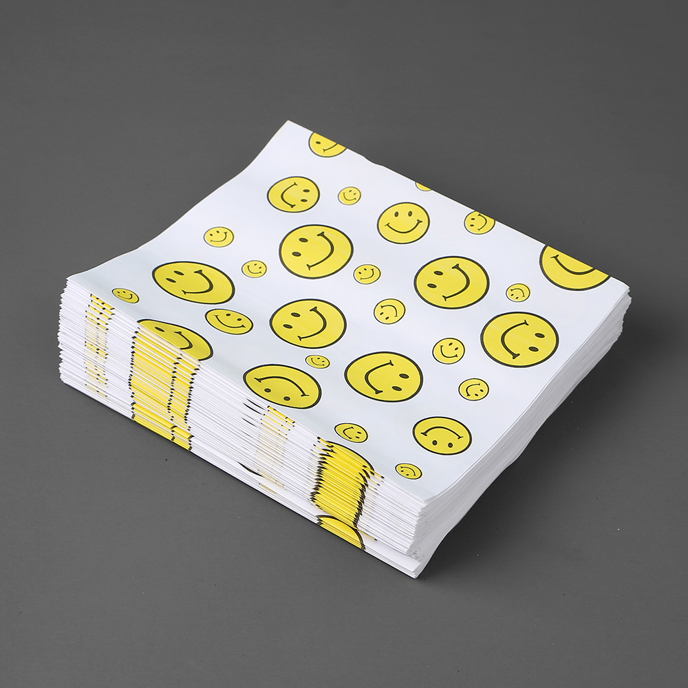 노란 스마일 페이퍼백 90p세트 M형 선물포장 종이봉투 종이백 포장봉투 포장용품 답례품포장