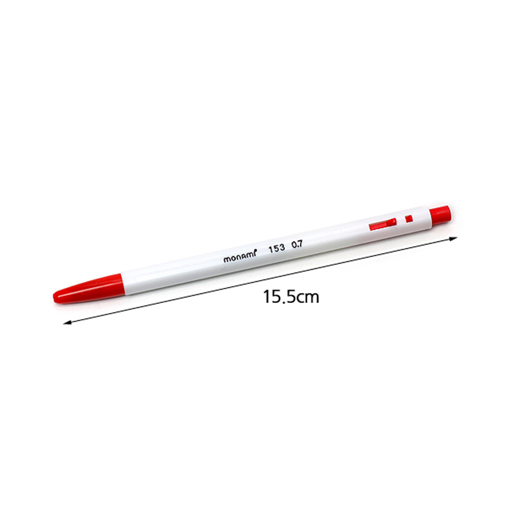 모나미 153 기본 볼펜 12p세트 (0.7mm) 빨간색볼펜