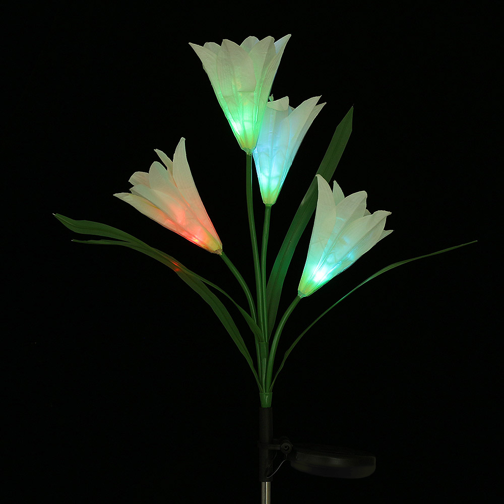레인보우 백합 LED 태양광 꽃정원등(화이트) 태양광조명