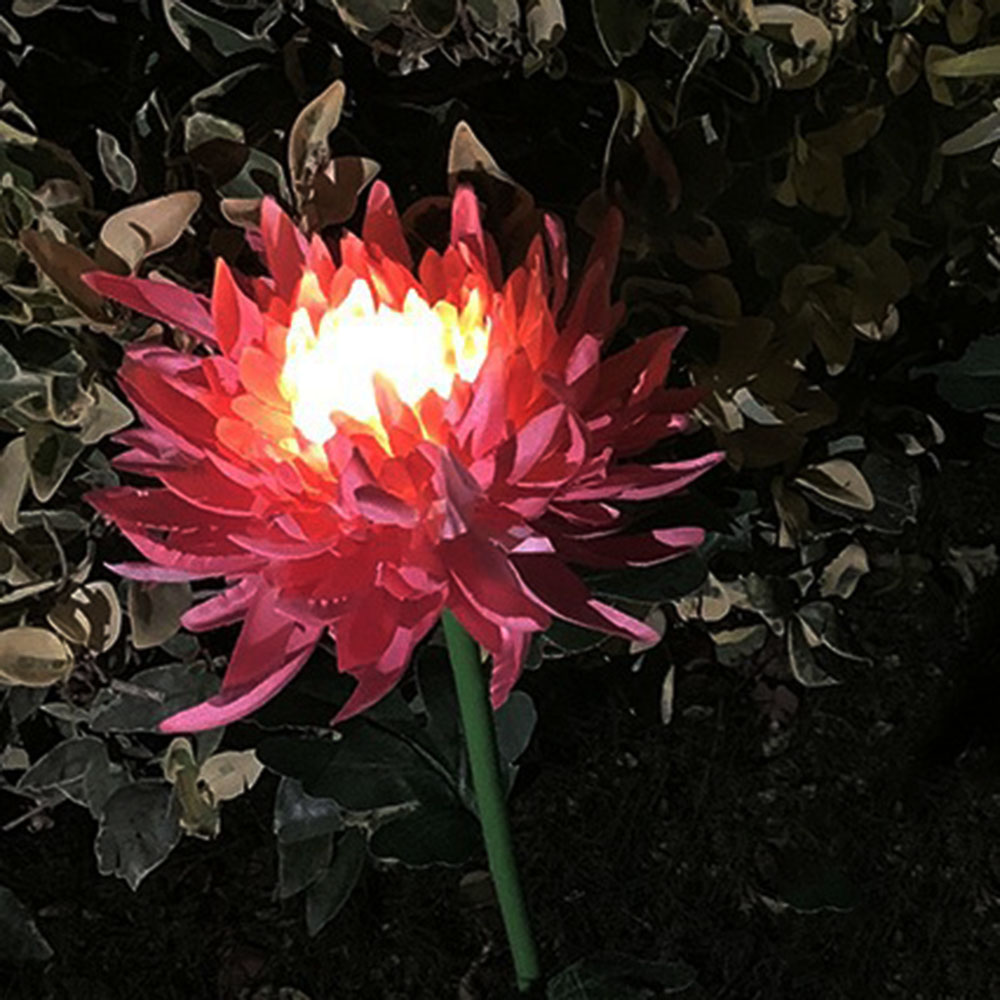 국화 LED 태양광 꽃정원등(핑크) LED꽃 조명