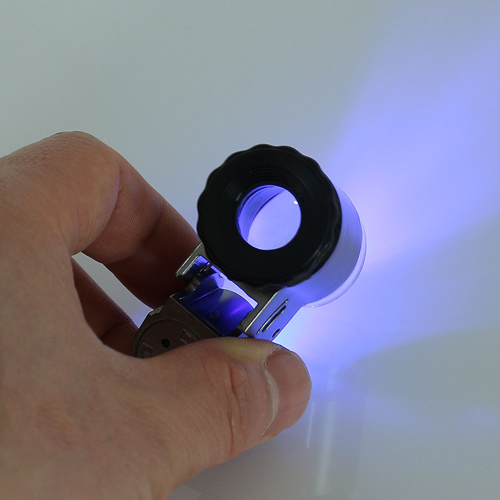 50배율 UV+LED 휴대용 현미경 지폐감정기 미니확대경