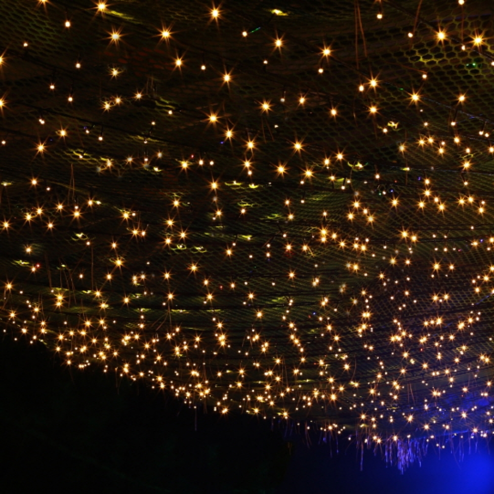 오스타 LED 1000구 녹색선 웜색 줄전구 100m 파티조명