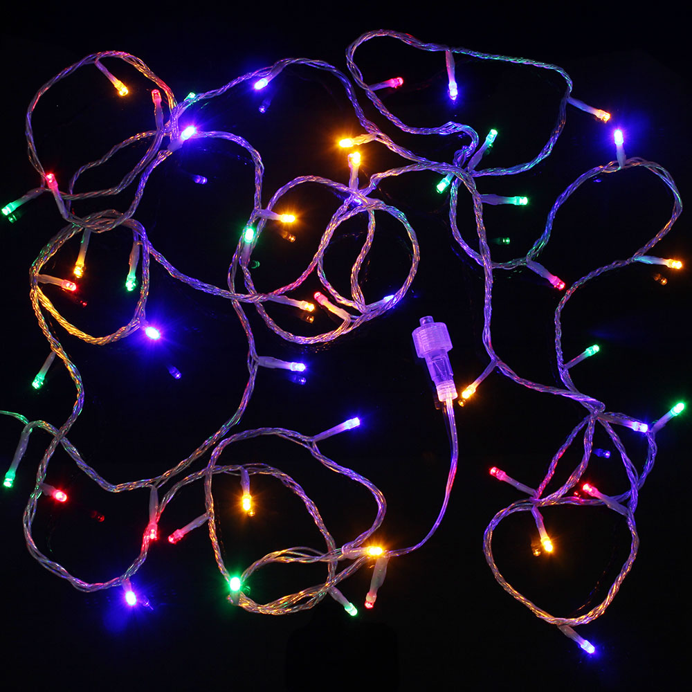 오스타 LED 50구 투명선 컬러 줄전구 5m 파티조명