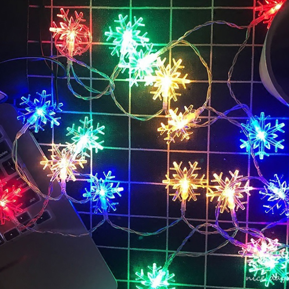 샤인무드 LED 40구 눈꽃 가랜드 전구 컬러 파티 캠핑