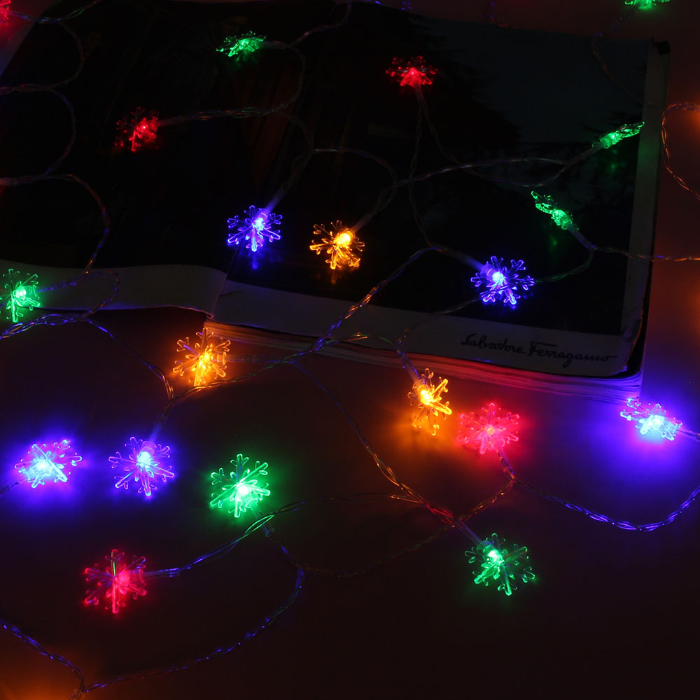 샤인무드 LED 40구 눈꽃 가랜드 전구 컬러 파티 캠핑