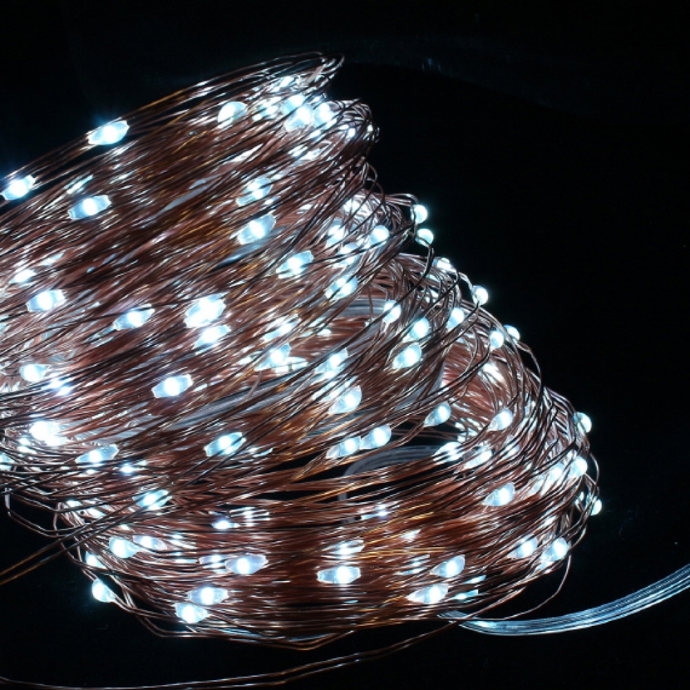 포스원 LED 300구 태양광 반딧불 전구 30m 조경 조명