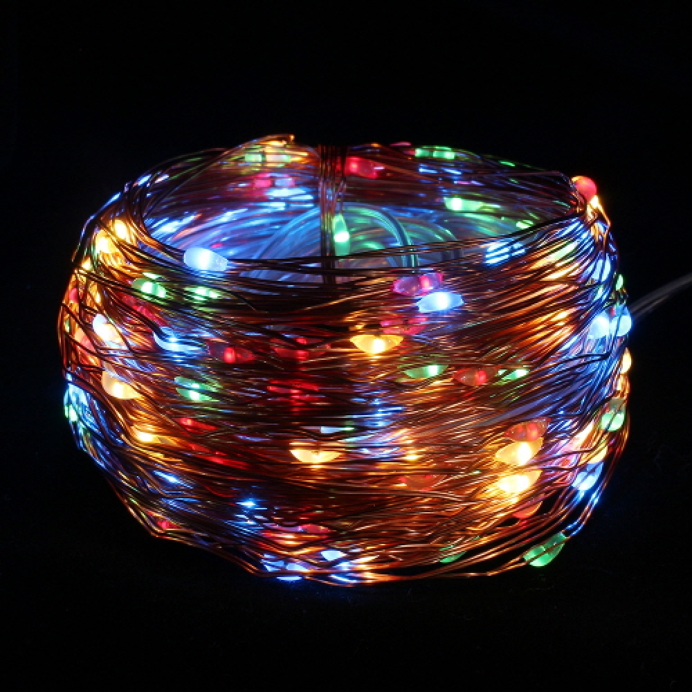 포스원 LED 100구 태양광 반딧불 전구 컬러 야외조명