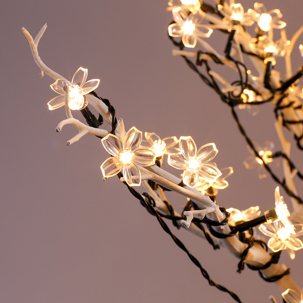 포스원 LED 100구 태양광 플라워 전구 꽃 웜색 줄조명