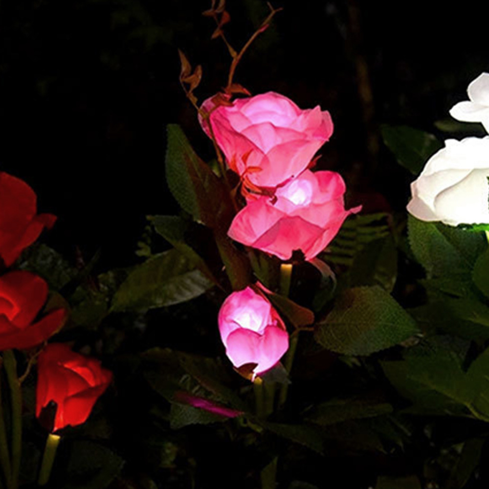 장미 LED 태양광 꽃정원등(핑크) 정원인테리어