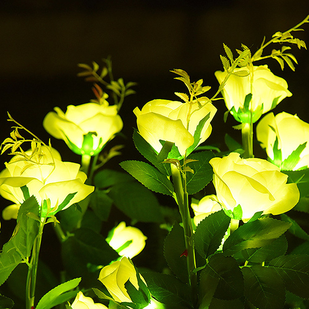 장미 LED 태양광 꽃정원등(옐로우) LED꽃