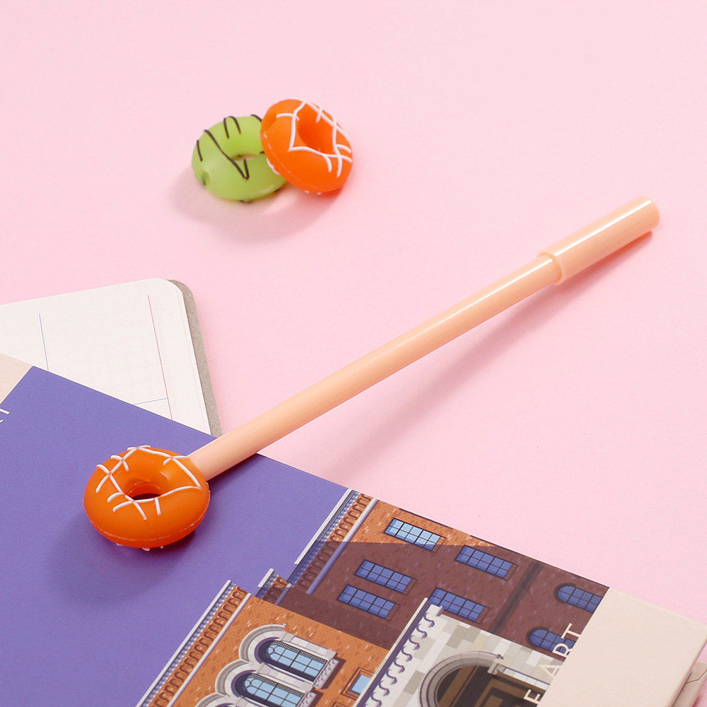 동글동글 도넛 젤펜(오렌지) 필기구 검정볼펜
