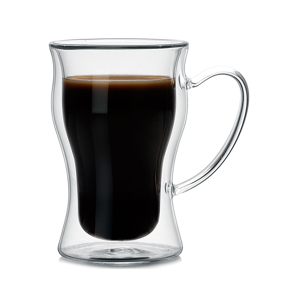 [로하티] 브리앙 이중 내열유리컵 홈카페 투명 음료잔