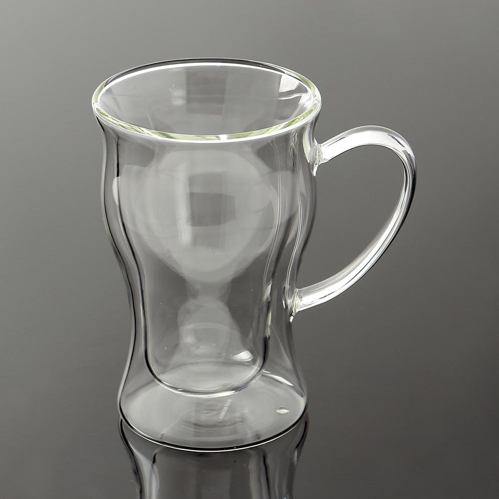 [로하티] 브리앙 이중 내열유리컵 홈카페 투명 음료잔