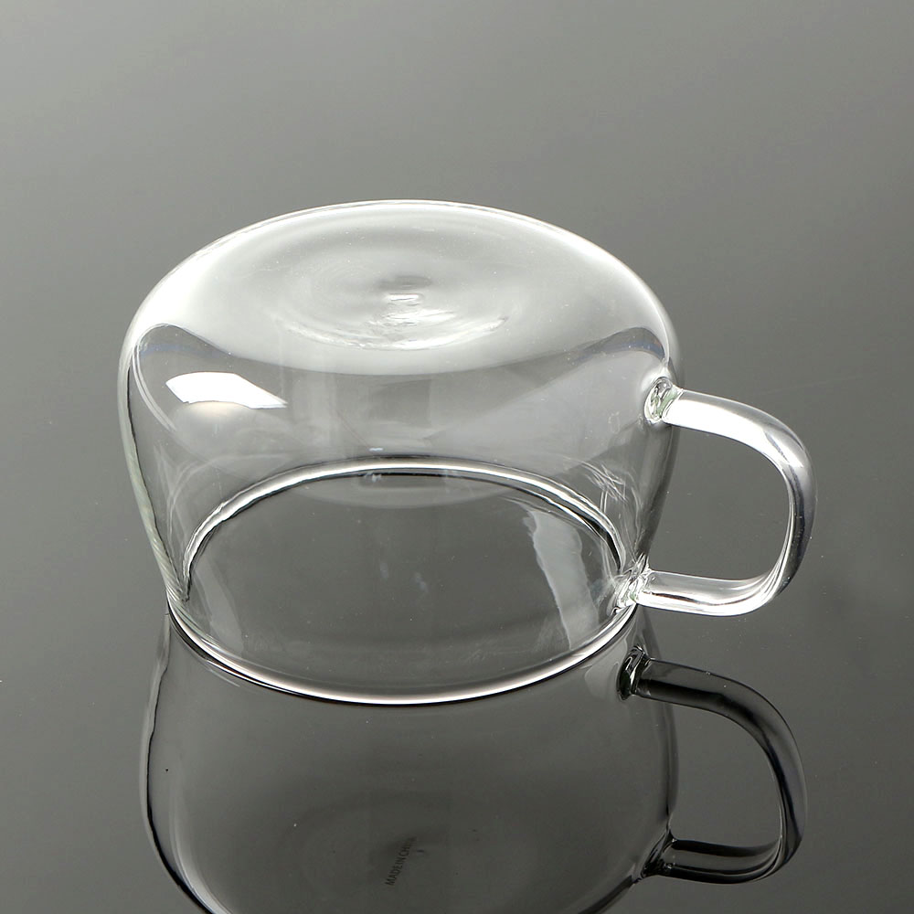 [로하티] 플린 내열 유리컵 홈카페 투명 손잡이컵