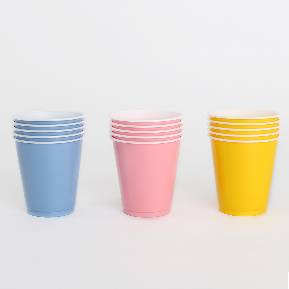 [이라이프] 컬러컵 15개입(210ml) 다회용 플라스틱컵