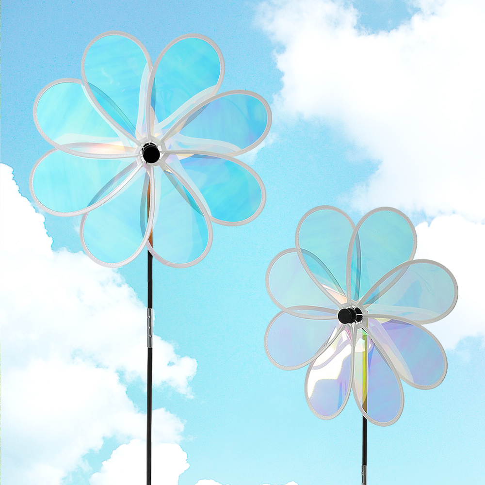 홀로그램 플라워 바람개비 2p세트(58cm)행사 팔랑개비