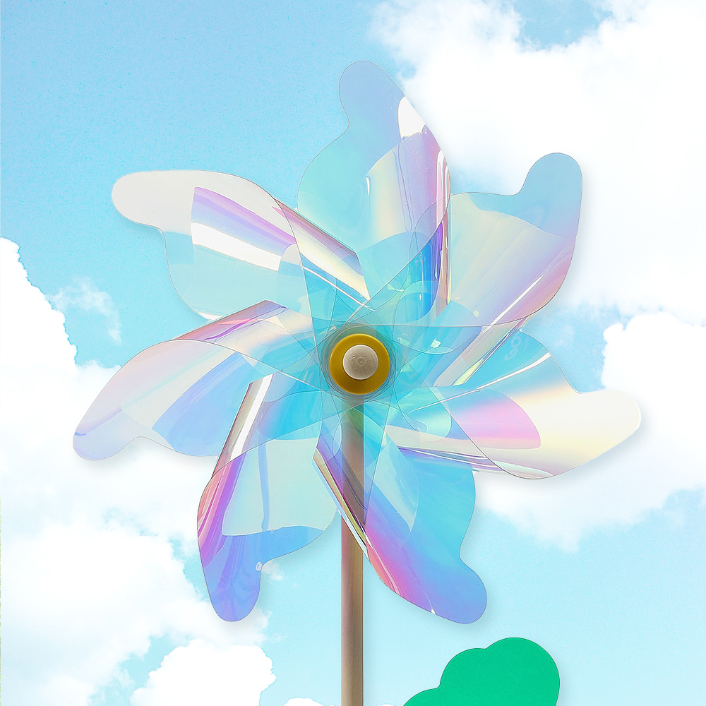 홀로그램 투명 바람개비 2p세트(72cm) 공원 팔랑개비