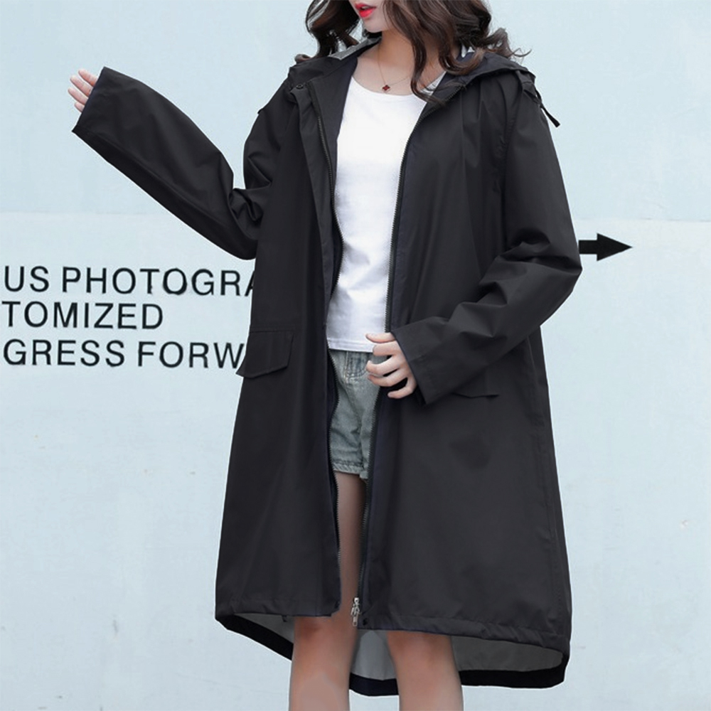 메이레인 남녀공용 레인코트 패커블 캠핑 비옷 블랙