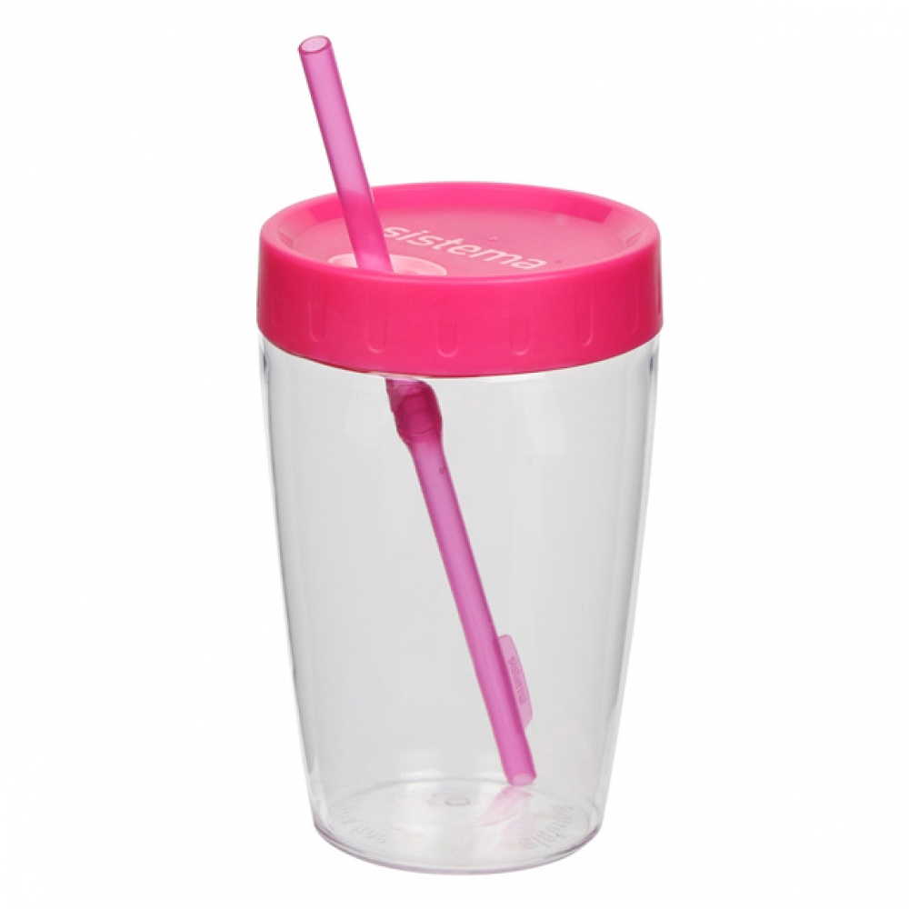 [시스테마] 트라이탄 빨대 텀블러 (핑크) 스트로 물컵