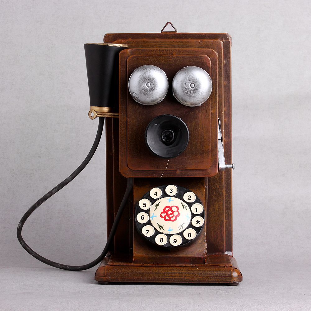 아트피플-A100철제 옛날전화기 모형 빈티지소품 전화기모형 옛날전화기모형 철제전화기모형