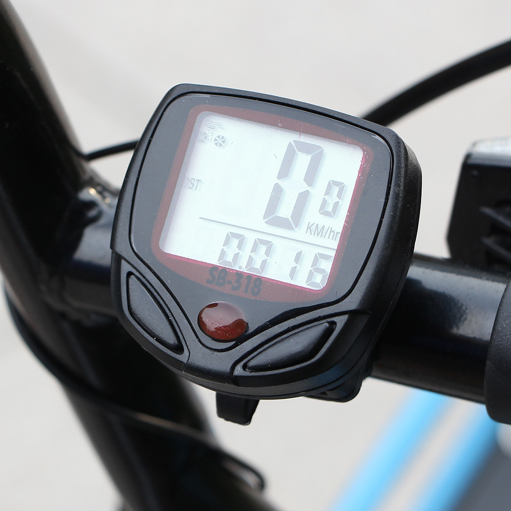 15기능 디지털 자전거속도계 속도측정 유선속도계 디지털속도계 주행속도표시 자전거용품