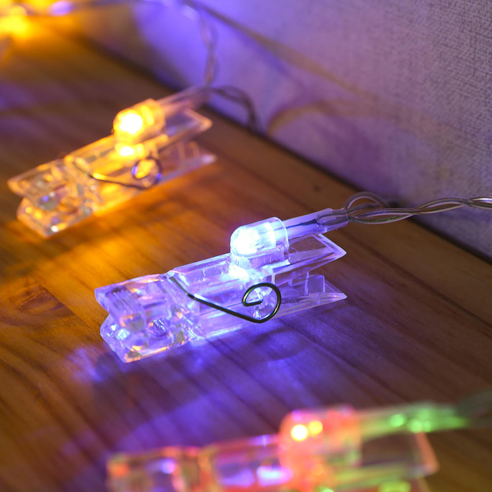 10구 컬러 LED 집게전구 1.5M 와이어 장식전구 LED장식조명 LED전구 장식용전구