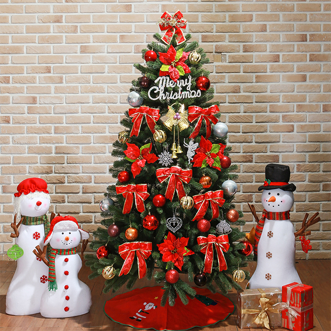 180cm 카니발레드 리얼 전나무 풀세트 트리 전구포함 완제트리 크리스마스 크리스마스트리